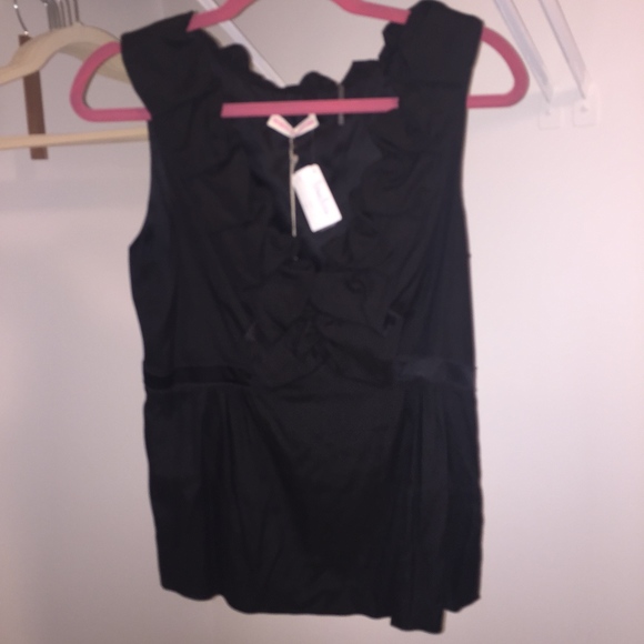 Rebecca Taylor Silk V- Neck Ruffle Top - Picture 9 of 14